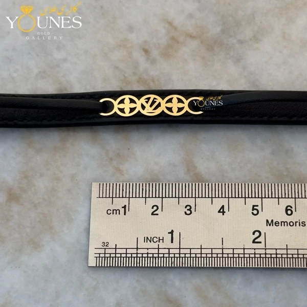 دستبند طلا چرم مردانه L160